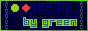 a 88x31 button with a moving dark blue background. it has chains, a circular and square list marker, and the text '122.hu by green'. 122.hu is in blue volumetric font, while 'by green' is green