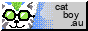 An image of Meowcino's fursona next to the domain name.