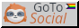 A sloth head next to the text "GoToSocial" and a tiny progress pride flag.