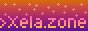 an orange to purple gradient background with the text xela.zone over top