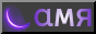 the text 'amr' with a reversed 'r' next to a white crescent moon