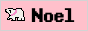 A pink polar bear and the text 'Noel'.
