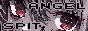 a light-grey red-eyed anime girl looking at the viewer. it is cropped in, so that only a small section of the face is visible, barely enough to fit the eyes fully. black text says angelspit, split so it doesn't cover the eyes.