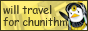 button for zenius-i-vanisher, a website to find arcades, with an image that says 'will travel for chunithm'